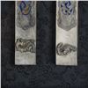 Image 3 : Framed Chinese Silver and Enamel Calligraphy Scroll Weights Dragon Motifs