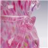 Image 4 : Hand-Blown Art Glass Vase in Pink Confetti with Applied Handle