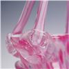 Image 5 : Hand-Blown Art Glass Vase in Pink Confetti with Applied Handle