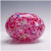 Image 6 : Hand-Blown Art Glass Vase in Pink Confetti with Applied Handle