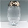 Image 2 : Crystallery Glass Vase, Greek Key Silver Design