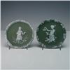 Image 1 : 2pc Jasperware Style Cameo Wall Plaques with Classical Figures
