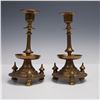 Image 2 : Pair of Bronze Turned Candlesticks