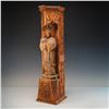 Image 1 : 19th Century Hand-Carved Gothic Oak Religious Niche with Madonna and Child