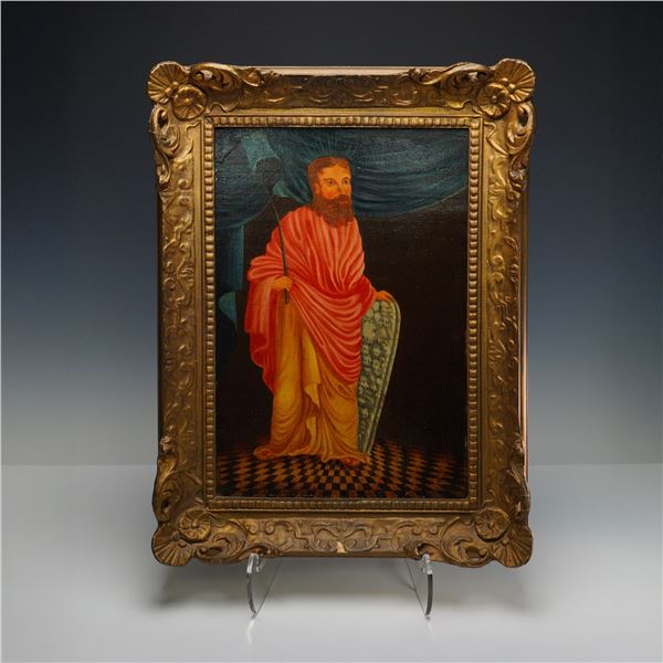 Russian School Oil Painting "Moses"
