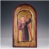 Image 1 : Small Gilt Wood Panel Depicting a Trombone Angel, After Fra Angelico
