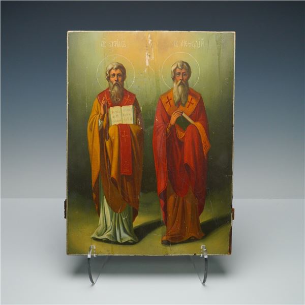 19th Century Russian Orthodox Icon - Saints Cyril and Methodius