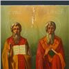 Image 3 : 19th Century Russian Orthodox Icon - Saints Cyril and Methodius
