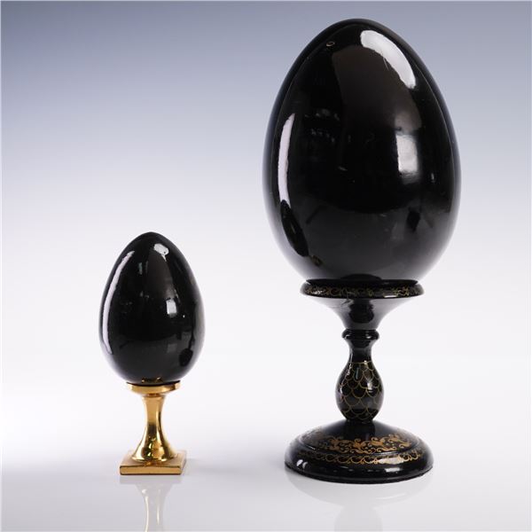 4pc Russian Religious Icon Eggs on Stands