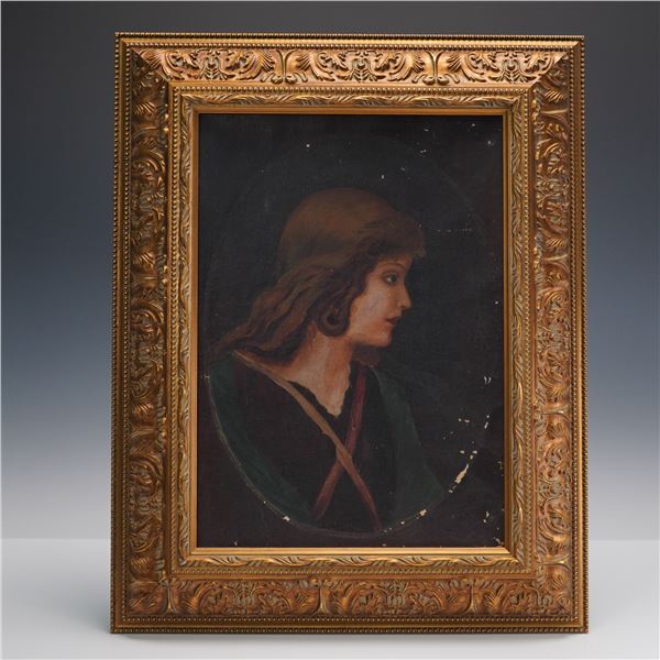 Renaissance Revival Portrait of a Young Man, Oil on Canvas