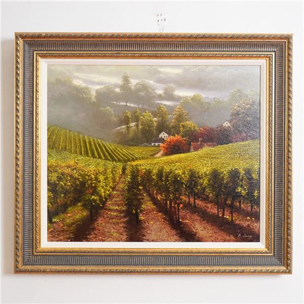 Les Champs des Vignes by B. Jung Giclee on Canvas