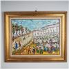 Image 1 : Michel Kouliche, Original Oil on Canvas, Le Restaurant a Vigneux, Signed