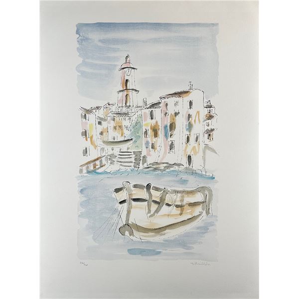 Christophe Lithograph Venice Canal Scene, signed