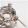 Image 3 : Silver Tone Interlocking Loop Rhinestone Brooch