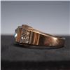 Image 2 : Men's Gold-Plated Ring with Round Simulated Diamond