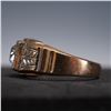 Image 3 : Men's Gold-Plated Ring with Round Simulated Diamond