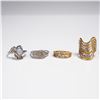Image 1 : 4pc 18K Gold Plated Cocktail Ring Lot Mixed Styles