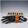 Image 2 : 4pc Group of Vintage Stretch Bracelets Including Mahjong Tile Designs