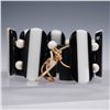 Image 9 : 4pc Group of Vintage Stretch Bracelets Including Mahjong Tile Designs