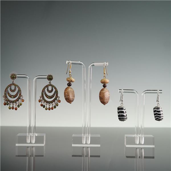 3pc Mixed Bead and Dangle Earring Set