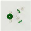 Image 1 : 2pc 14K White Gold Jadeite/Diamond Ring and Earrings Set