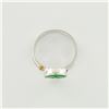 Image 2 : 2pc 14K White Gold Jadeite/Diamond Ring and Earrings Set