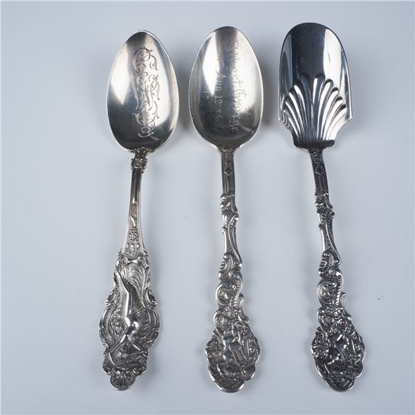 3pc Mechanics, and Gorham Sterling Silver Spoons