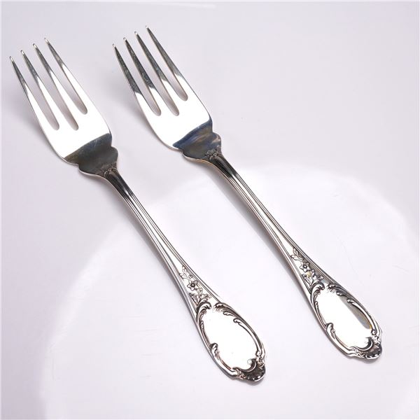 2pc Buccellati Sterling Silver Fish/Salad Forks, Monte Mario Pattern