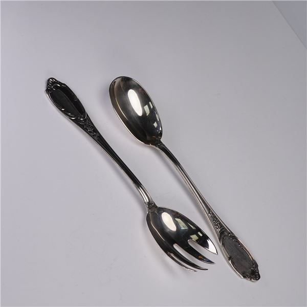2pc Buccellati Sterling Silver Salad Serving Set, Monte Mario Pattern