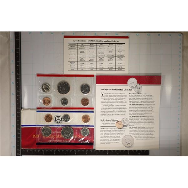 1987 US MINT SET (UNC) P/D (WITH ENVELOPE) AND