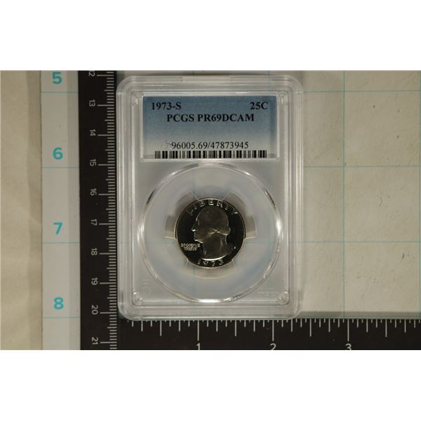 1973-S WASHINGTON QUARTER PCGS PR69 DCAM