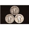 Image 1 : 3 SILVER STANDING LIBERTY NO DATE QUARTERS