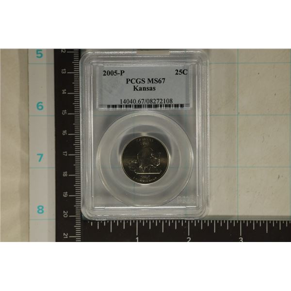 2005-P KANSAS QUARTER PCGS MS67