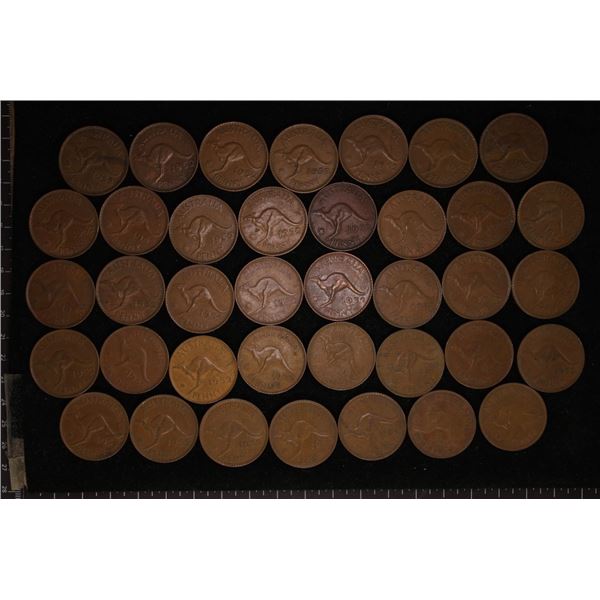 38-1952 AUSTRLIA ONE PENNY COINS