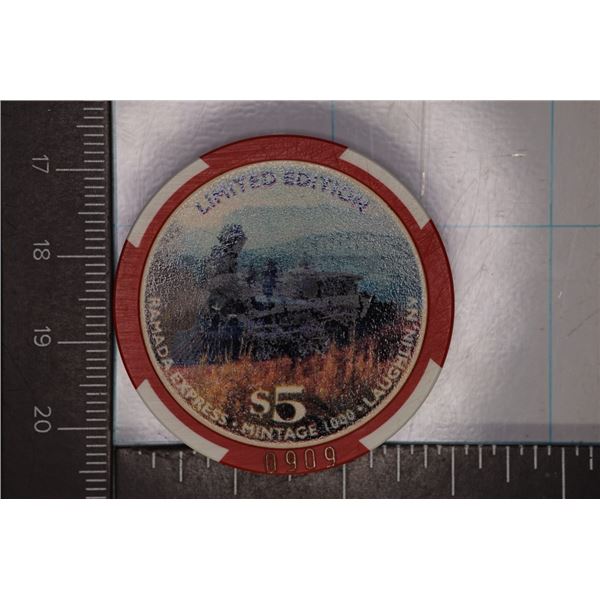 $5 RAMADA EXPRESS CASINO CHIP. 1998 HAPPY