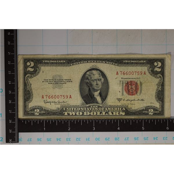 1953-C US $2 RED SEAL BILL