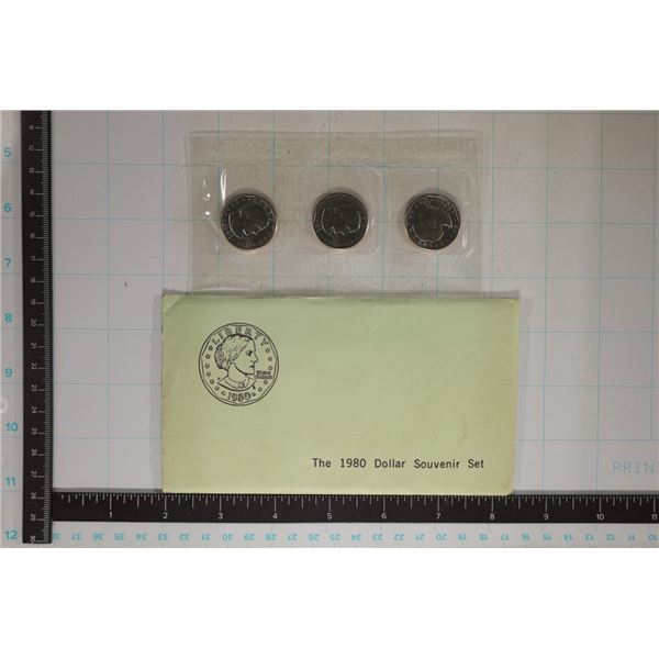 1980-P/D/S SBA DOLLAR SOUVENIR SET IN ENVELOPE