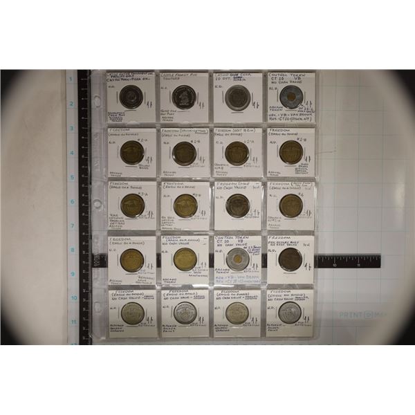 20 ASSORTED METAL ARCADE/AMUSEMENT TOKENS: