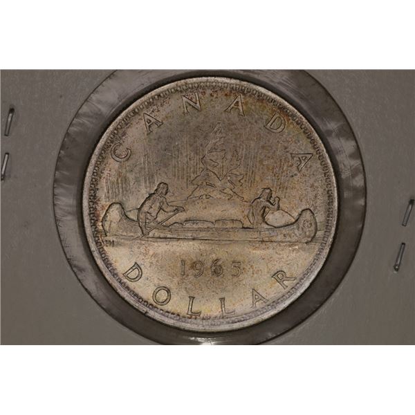 1965 CANADA SILVER $1 DOLLAR .6000 OZ. ASW TONED