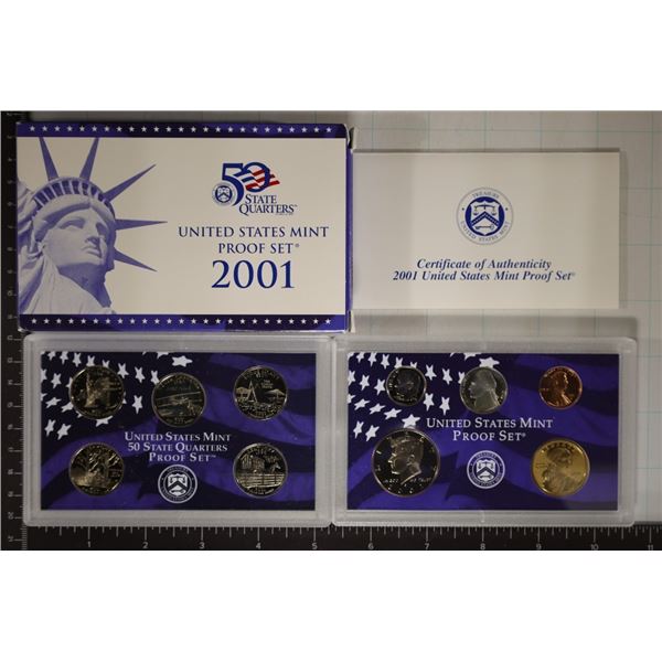 2001 US PROOF SET (WITH BOX) & CERTIFICATE