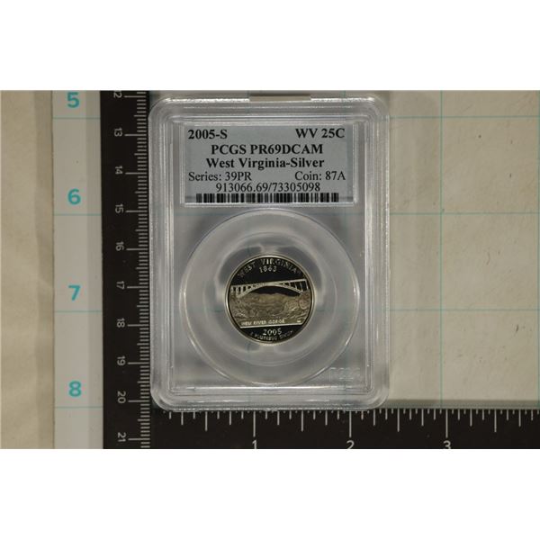 2005-S SILVER WEST VIRGINIA QUARTER PCGS PR69 DCAM