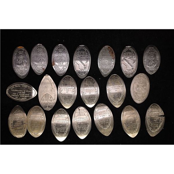 20 ENLONGATED US COINS: 7-1943 STEEL LINCOLN