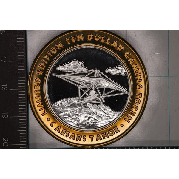 CASINO $10 SILVER TOKEN (UNC) CAESARS TAHOE