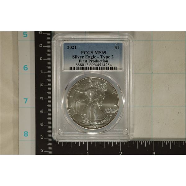 2021 AMERICAN SILVER EAGLE TYPE 2 PCGS MS69