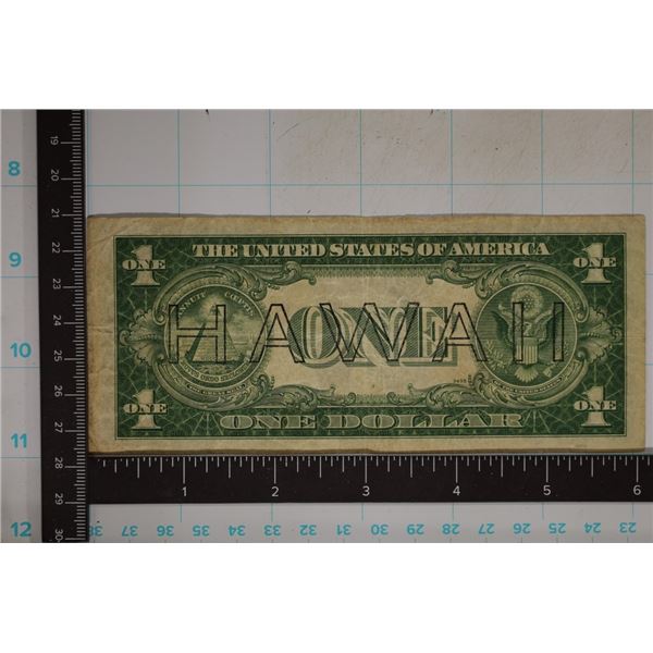 1935-A US $1 HAWAII SILVER CERT BROWN SEAL WITH