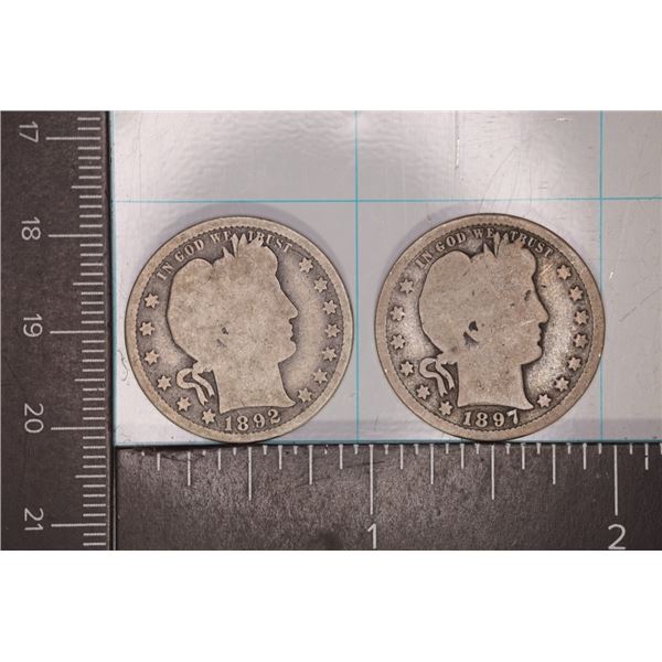 1892 & 1897 SILVER BARBER QUARTERS
