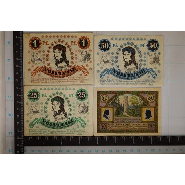 4-1920 & 1921 GERMAN CU NOTGELDS: 1-25 PFENNIGS