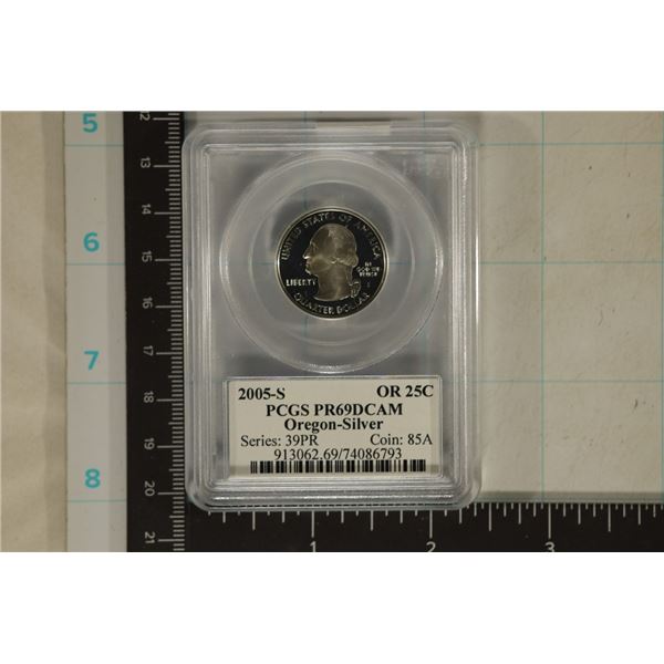 2005-S SILVER OREGON QUARTER PCGS PR69 DCAM