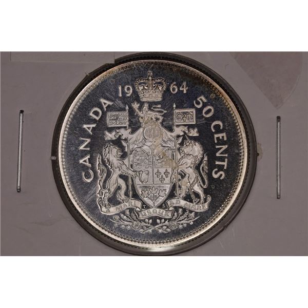 1964 CANADA SILVER BU (PF LIKE) 50 CENTS .3 OZ ASW
