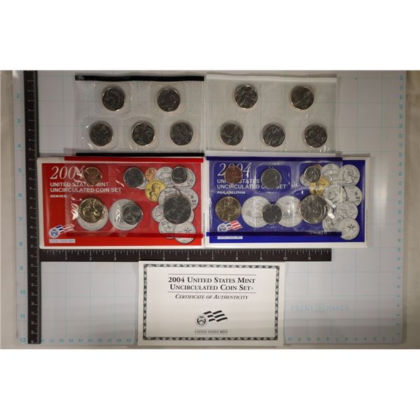 2004 US MINT SET (UNC) P/D (WITH ENVELOPES) IN BOX